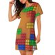 thumbnail image 2 of Disketp Colorful Building Blocks A para Camisón Corto de Manga Corta para Mujeres, Camisón Cómodo con Escote Redondo, Bonito y Confortable, 2 of 6