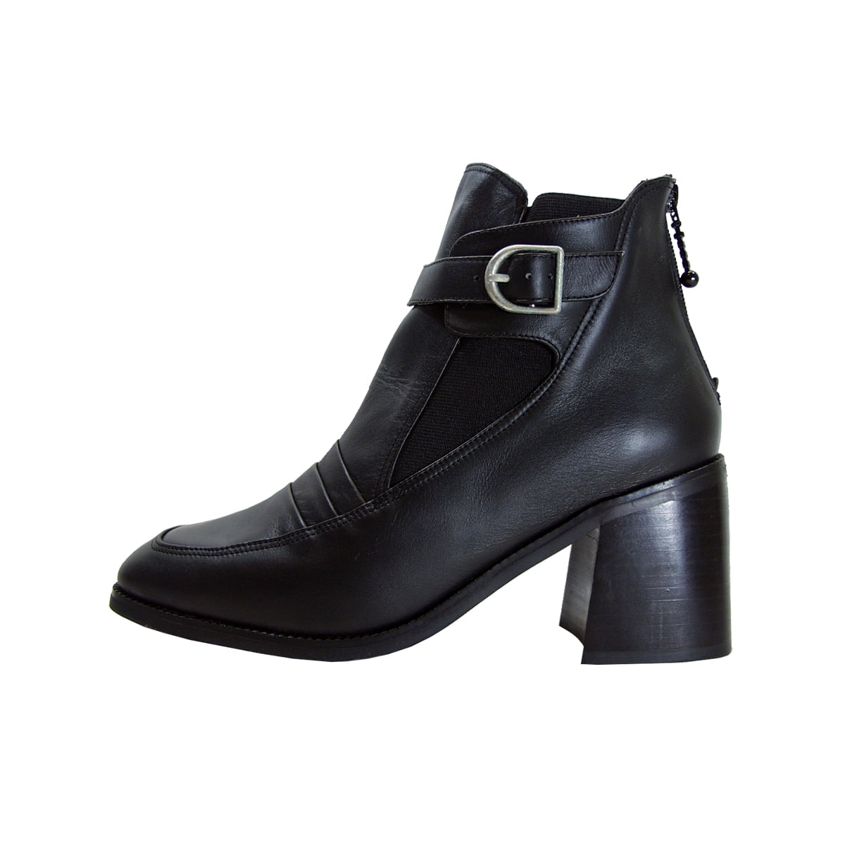 PEERAGE Orla Women's Wide Width Leather Dress Ankle Boots BLACK 6