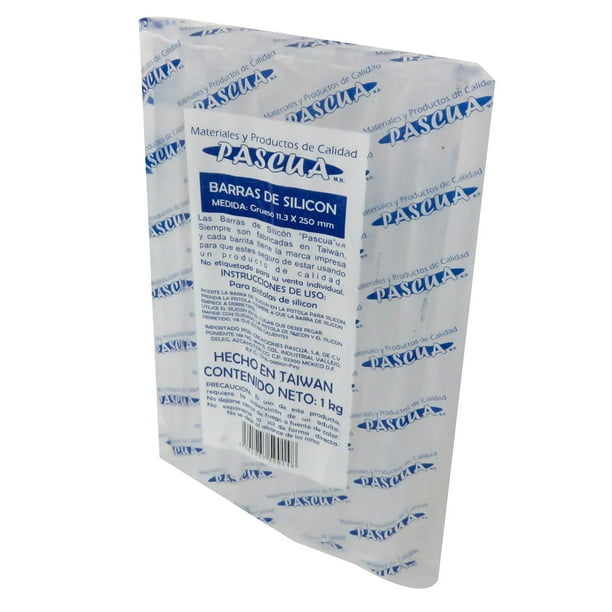Pegamento Caliente Barra PASCUA BARRAS DE SILICON GRUESO 1KG Recambio Barras de Cola Termofusible, Palos de Pegamento 11x250mm