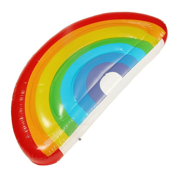 Giant Inflatable Rainbow Pool Float Swimming Raft Swim Ring