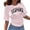 Pink, variant on Womens Going Out Tops Casual Half Sleeve Cinched Waist Y2K Crewneck T Shirt Blouses,Black,M