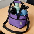 thumbnail image 5 of Win s Way Water Bottle Carrier with Strap Family Size 4 Compartment Drink Holder Bag Multi Cup Drink Tote Hands Free Spill Proof Durable with Pocket Practical Gift for Family, 5 of 6