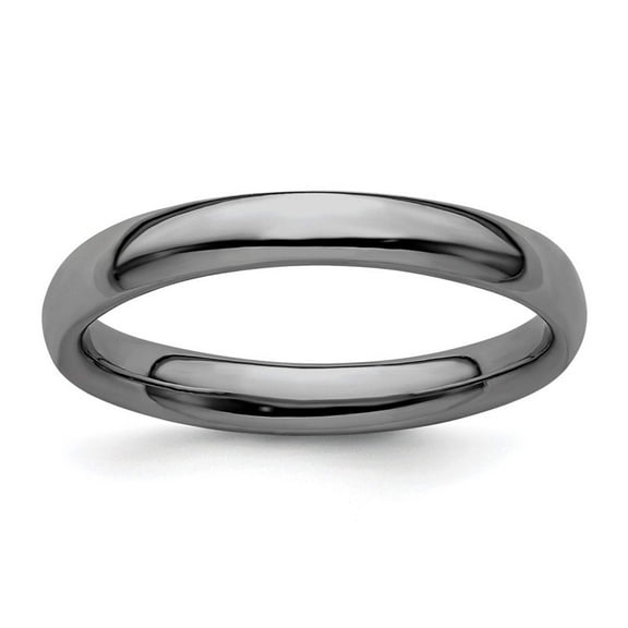 Sterling Silver Black-Plated Polished Ring