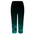 thumbnail image 4 of felwors Floral Capri Pants for Women High Waist Tummy Control Printed Leggings Trendy Casual Dressy Comfy Silm Fit Tights Mint Green for Size L, 4 of 4