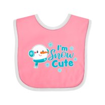 Inktastic I'm Snow Cute with Snowman and Snowflakes Christmas Boys or Girls Baby Bib