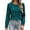 Dark Green, variant on Womens Cozy Loose Fit Long Sleeve Top For With Color Knit Trim - Casual Autumn Winter Top For Everyday Wear Scrub Jacket, Size XXL