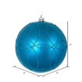 thumbnail image 2 of Vickerman N182612D 6 in. Turquoise Candy Ball Ornament with Circle Glitter Pattern  3 per Bag, 2 of 3