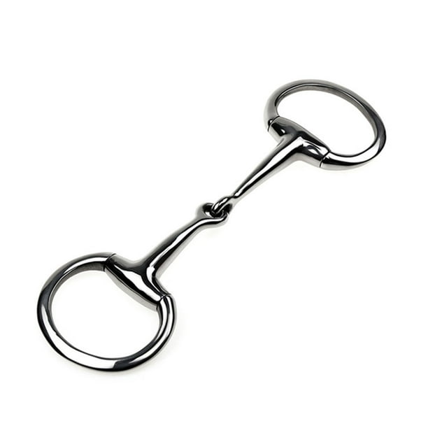 Filete de caballo,Filete deportivo ligero de acero inoxidable para caballos,Bocado para Caballo Equipo Portátil Profesional,Bocado masticable para caballos con anillas Montar a caballo de