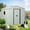 White, variant on IMagacFun 8x4 Metal Outdoor Storage Shed with Floor Base and Lockable Sliding Doors & Vents for Garden Backyard Patio Lawn White-Black