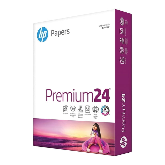 HP LaserJet Paper, 98 Brightness, 8.5 x 11 Inches, 500 Sheets (11240-0) multicolor