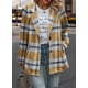 thumbnail image 4 of Abrigo PRETTYGARDEN Shacket a Cuadros con Botones Mezcla de Lana Amarillo Talla S, 4 of 7
