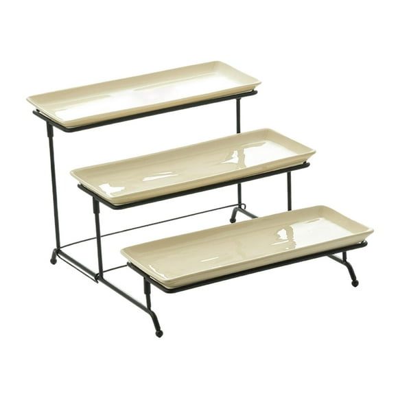 3 Tier Serving Stand Platter Home Decor Appetizer Tray Serving Platters Tray for white plate