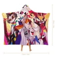 thumbnail image 4 of Hazbin Hotel Hooded Blanket Poncho Wearable Blanket Hoodie Cozy Soft Warm Flannel Fleece Throw Blanket for Women Men Boys Girls, 4 of 7