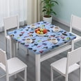 thumbnail image 3 of Colorful Mushroom Pattern Light Blue Pattern Square Fitted Tablecloth with Elastic Edge,Square Table Cover,Washable Elastic Table Cover for Home Kitchen Party Decor 34"x34", 3 of 6