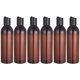 thumbnail image 1 of 6 frascos de viaje de 250 ml con tapa a presión, envase cosmético portátil vacío para champú o loción (frasco marrón y tapa negra)., 1 of 8