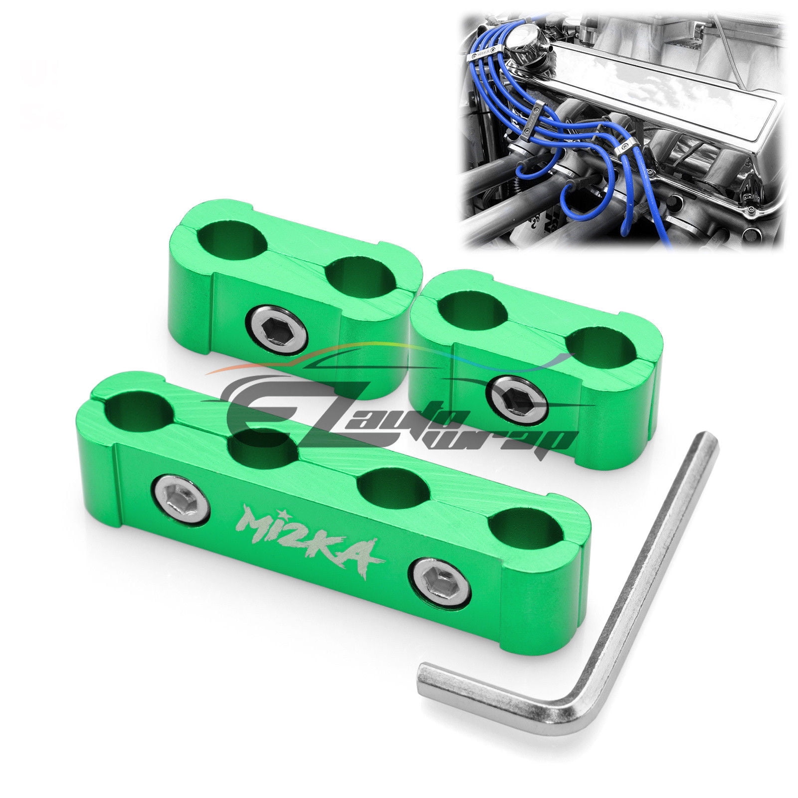 6PC BLUE ENGINE SPARK PLUG WIRE SEPARATOR DIVIDER CLAMP KIT FOR 8MM 9MM 10MM C