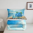 thumbnail image 3 of Erosebridal Blue Ocean Bedding Twin Comforter Set, Beach Seashell Down Comforter, Flower Reversible Comforter Sets Twin Size, Ultra Soft Bedroom Decor, 2 Pieces, 3 of 8