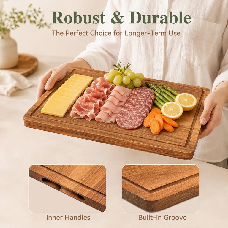 TINANA Acacia Wood Cutting Board, 17 x 12 Inches photo 6