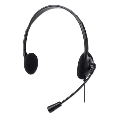 UPC: 0766623179898 | Manhattan Stereo Wired USB Headset  Lightweight on Ear Design  5 ft. Cable  Adjustable Microphone
