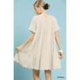 thumbnail image 3 of I AM A FASHION JUNKY Umgee Linen Tiered Babydoll Dress with Ruffle Sleeves (OATMEAL, M), 3 of 5