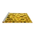 thumbnail image 2 of Ahgly Company Machine Washable Indoor Square Abstract Yellow Modern Area Rugs, 7' Square, 2 of 4