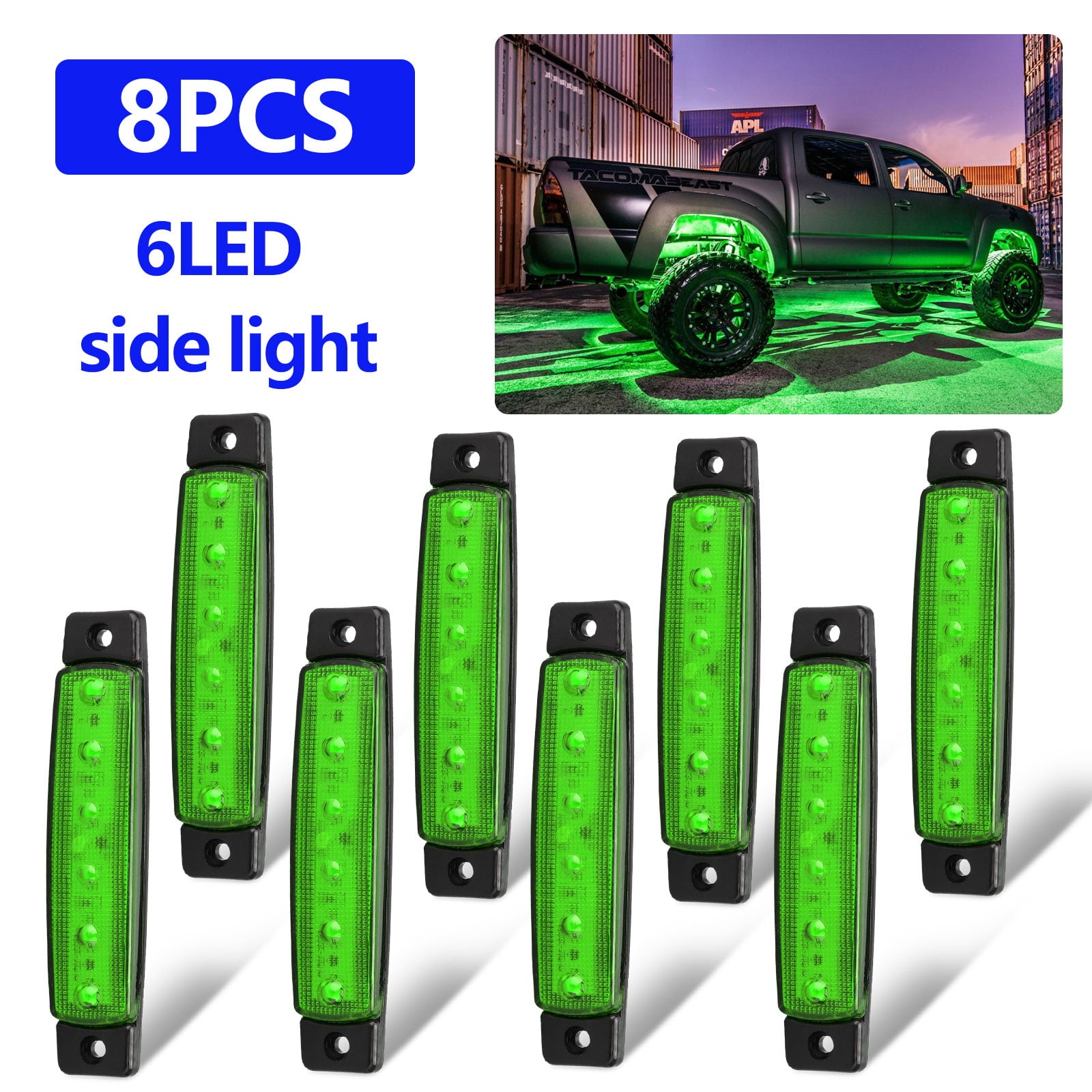8X RGB LED Rock Lights For Jeep Wrangler Truck Wireless Bluetooth Multi Color