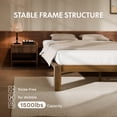 thumbnail image 5 of FitStand Queen Japanese Joinery Bed Frame, Solid Rubberwood, 1500 lbs Heavy Duty Slats Support, FSC & SGS Certified, 10 Min No-Tool Setup, Under-Bed Storage, No Box Spring Needed, Noise-Free, Walnut, 5 of 9