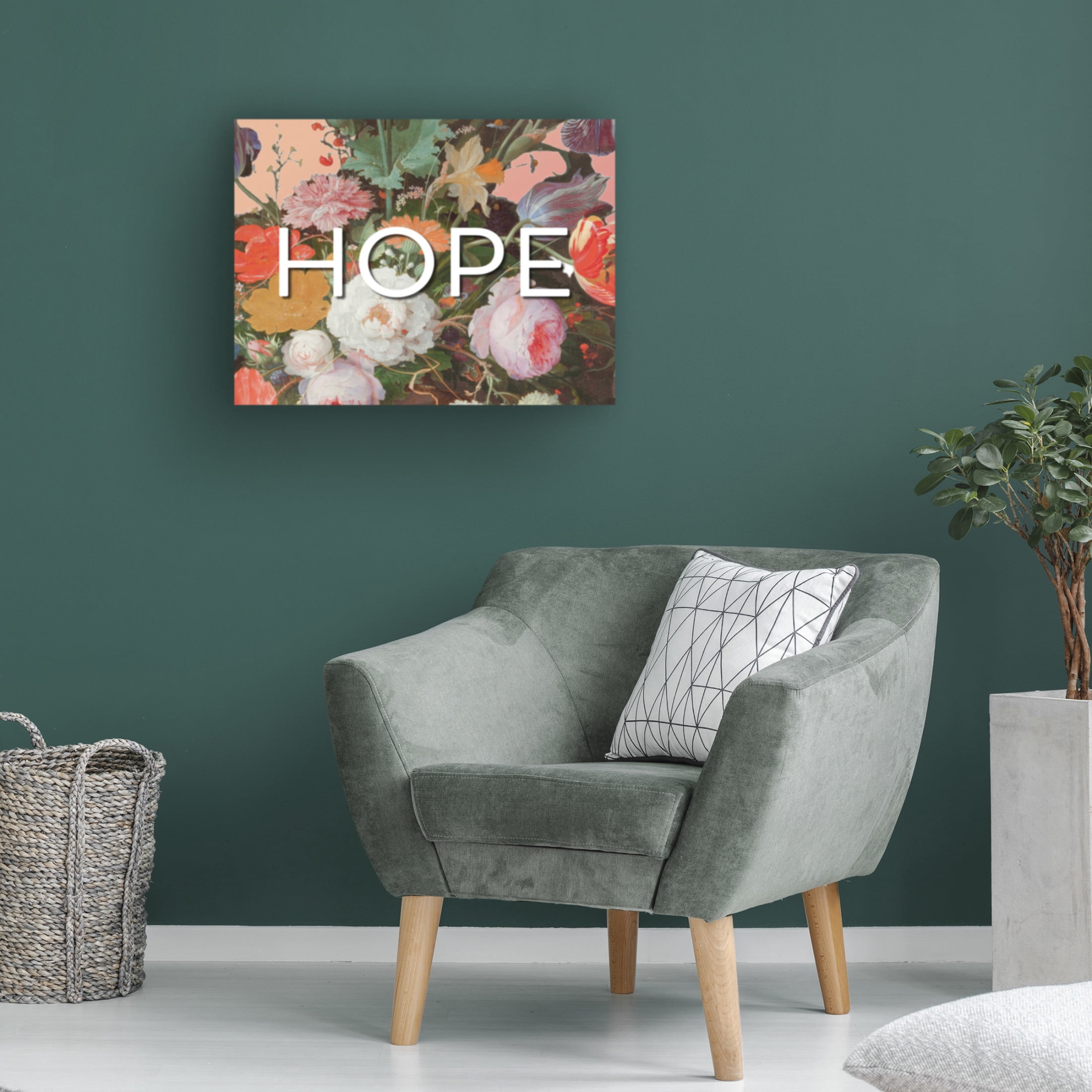 Canvas Wall Art - Sandra Iafrate 'Hope Flowers' Wall Art for Living Room, Bedroom, or Office Décor by Trademark Fine Art - 47 x 35 Inches