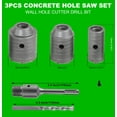 thumbnail image 2 of Concrete Hole Saw Set 5Pcs Kit with 30,50,65mm Hole Drill Bits SDS Plus Shank Wall Hole Opening for Brick,Cement, Stone, 2 of 7