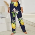 thumbnail image 3 of Lemon Floral Pattern Winter Female Pants Flannel High Waist Women Pants Lady Warm Straight Leg Plush Trousers, 3 of 7