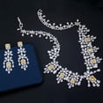 thumbnail image 3 of Yellow Topaz CZ Flower Drop Necklace Earrings Jewelry Sets for Wedding Banquet, 3 of 7