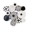 thumbnail image 1 of Art Mural Abstrait en Métal Noir et Blanc, 1 of 1