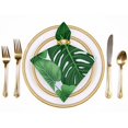 thumbnail image 2 of Shangniulu Tropical Party Cloth Napkins Dinner Table Napkins, Tropical Palm Leaf Washable Reusable Polyester Napkins for Home Holiday Party Wedding 2 PCS, 2 of 7