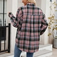 thumbnail image 5 of CaComMARK PI Womens Jacket Thick Plaid Shacket Pocket Coat Casual Top Button Down Long Sleeved Shirts clearance items, 5 of 6