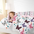 thumbnail image 3 of Erosebridal Teens Girls Colorful Butterflies Queen Comforter Set 3pcs,Floral Love Heart Bedding Comforter Set,Pink Reversible, 3 of 6