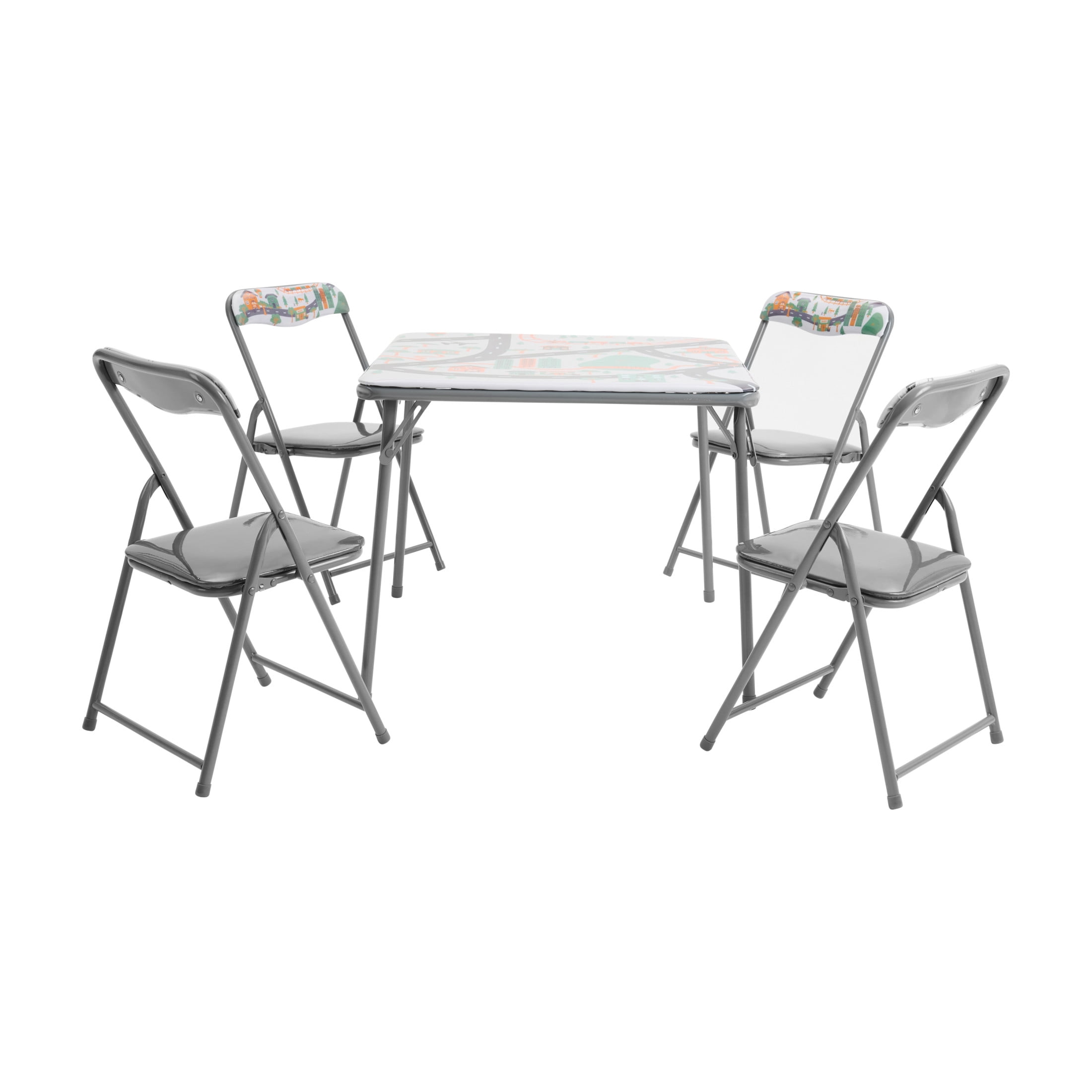 Flash Furniture Kids Printed 5 Piece Folding Table and Chair Set