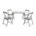 thumbnail image 2 of Emma + Oliver 5 Piece Kids Folding Table and Chair Set with Printed Vinyl Top and Backrest and Gray Seat, 2 of 19