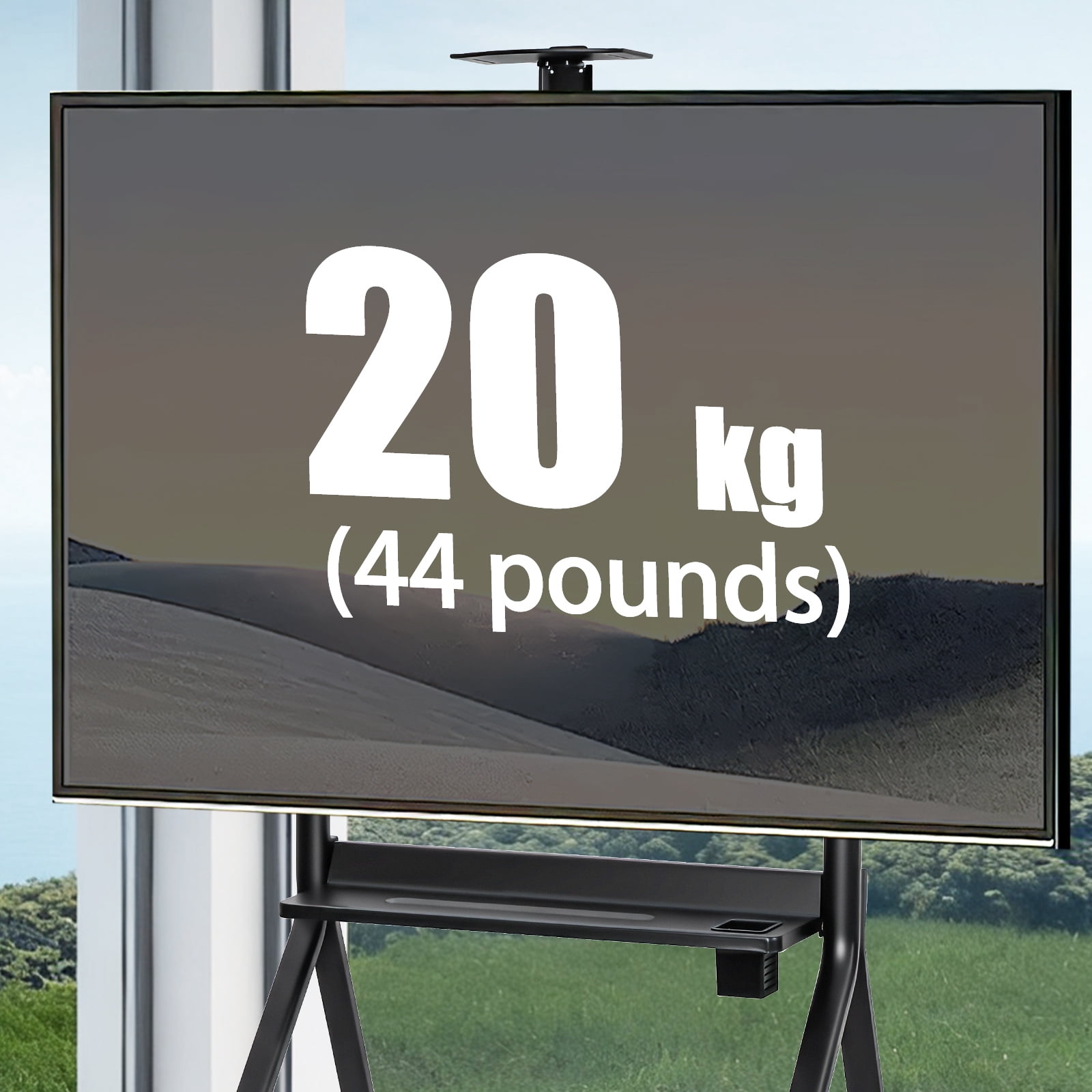 Smart Board Stand for 42-86In Interactive Whiteboard, Height Adjustable Mobile Stand with 4 Lockable Rolling Wheels