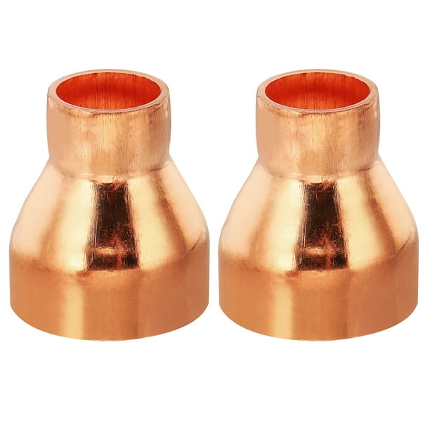 Uxcell 1 3/8" a 5/8" ID Reductor de Cobre, 2pcs Acoplamiento de Reducción de Cobre Conector de Tubo de Presión
