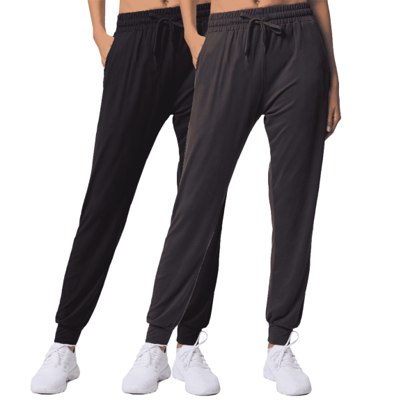 MLDRA 2 Pack Joggers Sweatpants for Women Ultra-Soft Lightweight for Lounge Athletic Yoga Running Workout Pants with Pockets