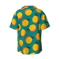 thumbnail image 6 of PAYOHTO Fruit Pattern Apricots in Flat Style Mens Hawaiian Casual Short-sleeved Shirt Tropical Summer Beach Button Down Shirts, 6 of 7