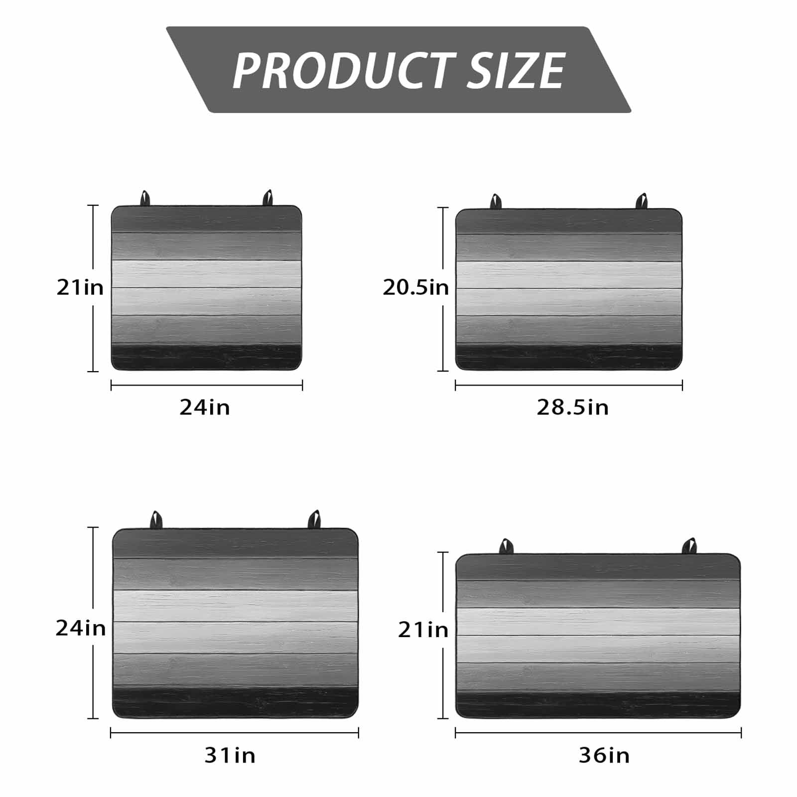 Black Gray Stove Top Cover for Electric Stove, Heat-proof & Non Slip Glass Top Stove Cover Protector, Farmhouse Vintage Gradient Wooden Plank Kitchen Flat Cooktop Rubber Mat 28.5x20.5 Inches