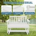 thumbnail image 3 of LOYALICE Outdoor Glider Rocking Chair,2 Person Bench Swings for Outside,HDPE All-Weather Resistant 2-Person Loveseat, Patio Glider with 660LBS Capacity for Backyard Garden Porch, White, 3 of 7