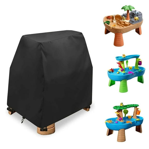 LCGOD Kids Water Table Cover, Heavy Duty Outdoor Play Table Cover, Waterproof Dustproof Anti-UV Patio Toys Cover, Fit Step2 Rain Showers Splash Pond Water Table, Cover Only