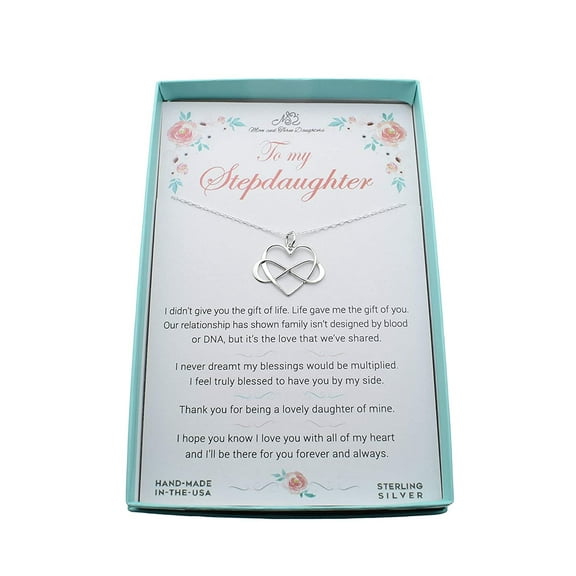 Stepdaughter Infinity Heart Necklace in Sterling Silver. Gift for Stepdaughter. Gift From Stepparent.