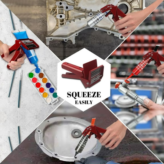 Red Pipe Extrusion Tool for RTV & Silicone Tubes, Efficient Dispenser to Maximize Material Use & Reduce Waste, Universal Caulking Gun Aid for Home Repair & DIY Projects