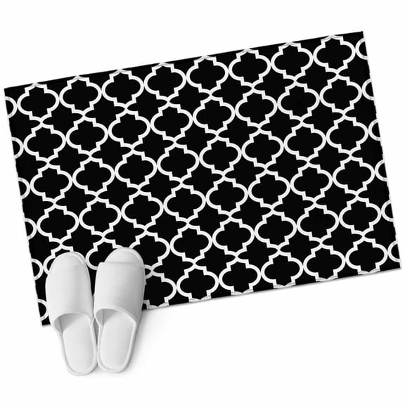 Area Rugs 2x3,Abstract Black Trellis Morocco Non Slip Washable Rug Indoor Carpet Soft Floor Rugs for Home Living Room Bedroom Dining Room Office