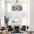 thumbnail image 2 of 31" Contemporary Black Branch Shaped 6-Light Crystal Chandelier, 2 of 10