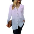 thumbnail image 6 of BOBOGOJP Women's Open Front Cardigan Shirt with Pockets Long Sleeve Lightweight Coat Light Purple for Size M, 6 of 7