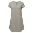 thumbnail image 4 of FAVIPT Womens Cotton Linen Tunic Dress,Linen Dresses for Women Casual Summer Mini Dress Plus Size Short Sleeve Solid Color Loose V-Neck T Shirt Dresses, 4 of 6